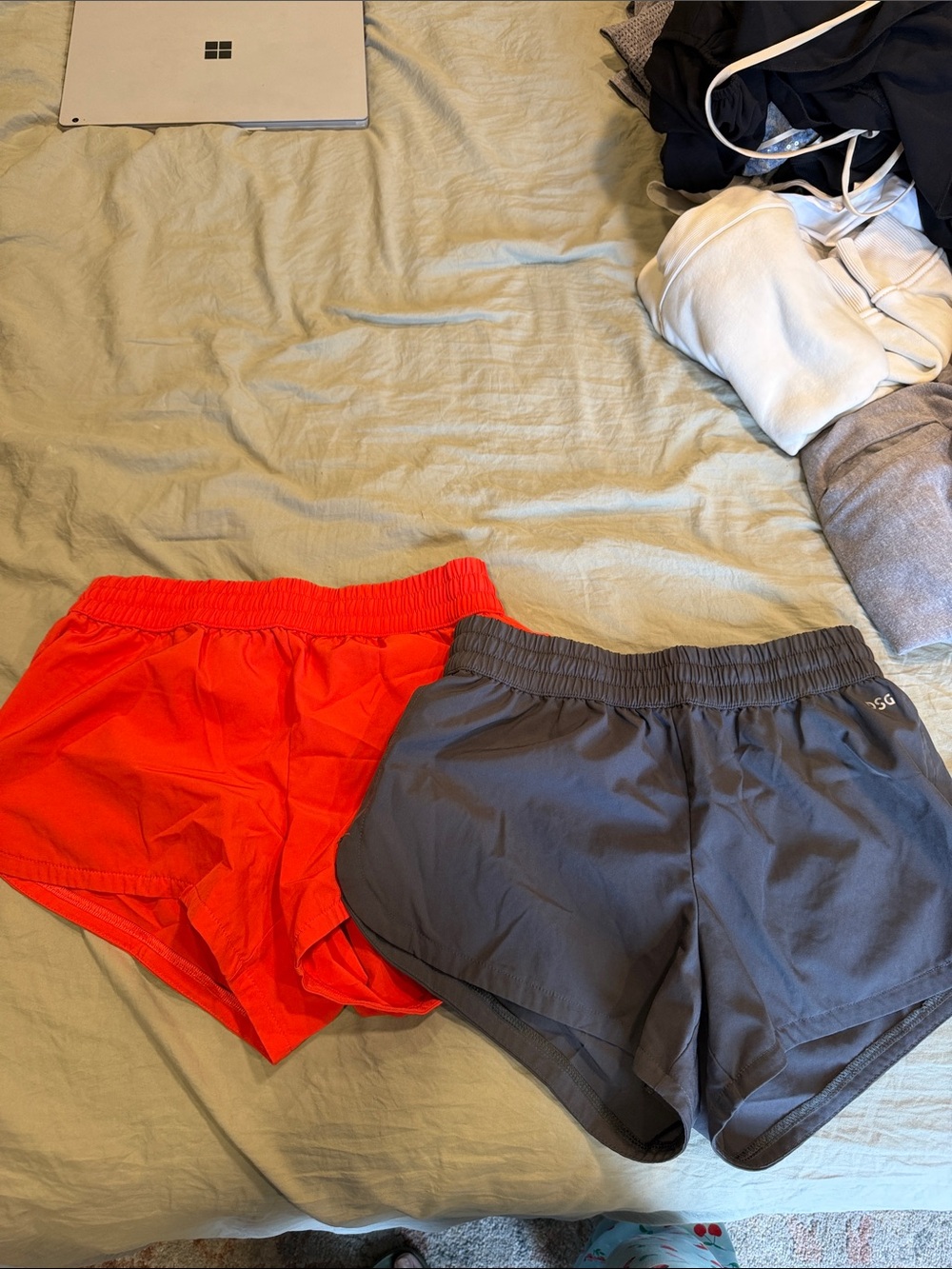 DSG Women's Athletic Shorts in Red and Gray - Lightweight Running Shorts